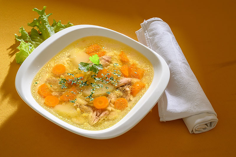 Chicken goulash with home-made noodles